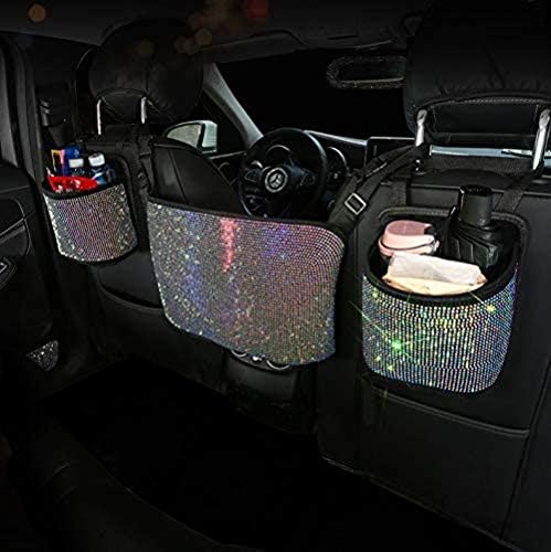 3 Pack Bling Car Seat Organizer with Cup Holder