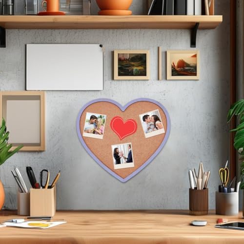 BENECREAT Purple Heart Pin Cork Board Bulletin Display