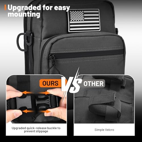 Oumurs Motorcycle Handlebar Bag with American Flag