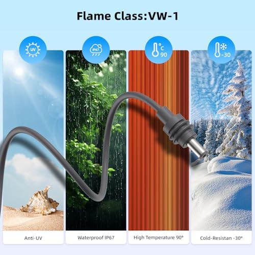 10FT Starlink Mini 12V Power Cable with Waterproof Adapter