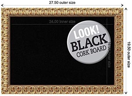 Amanti Art Black Cork Board 27x19 Wall Decor
