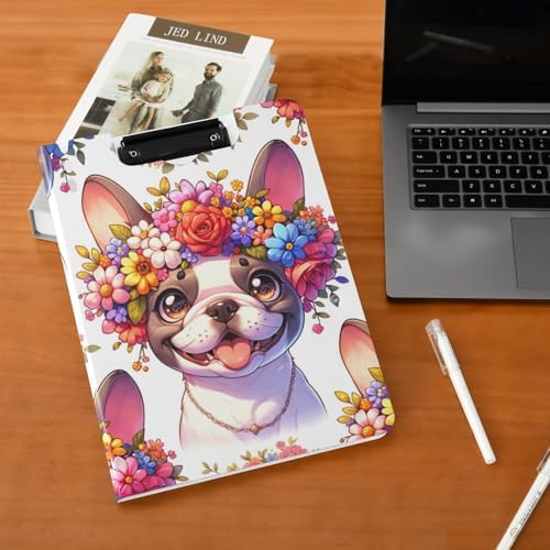 Susiyo French Bulldog Flower Crown Clipboard A4 Size