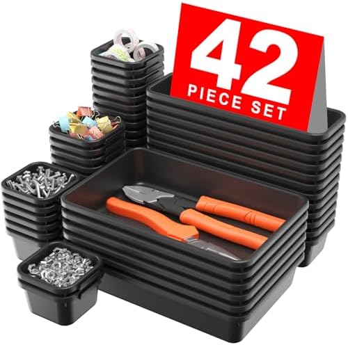 A-LuGei 42PCS Black Tool Box Organizer Tray Divider Set
