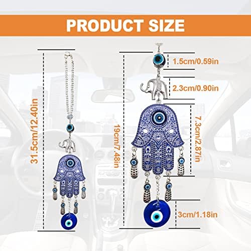 KEVWR Evil Eye Car Hanging Ornament with Tassel