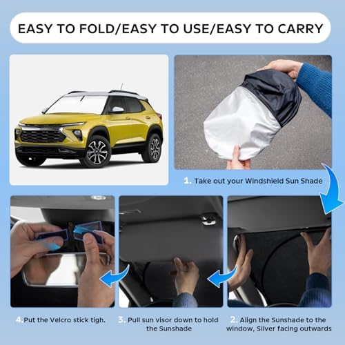 UKTOP Windshield Sunshade for Chevy Trailblazer 2021-2026