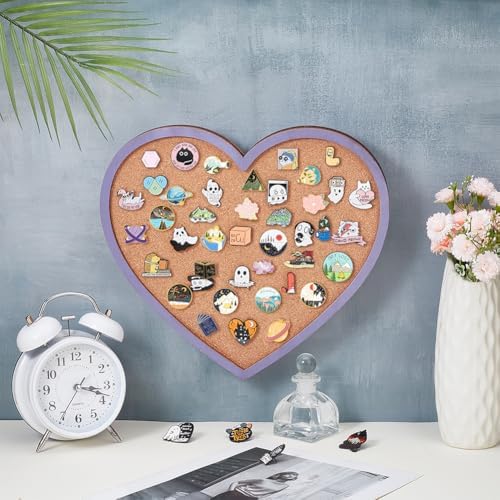 BENECREAT Purple Heart Pin Cork Board Bulletin Display