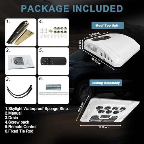 RV Rooftop 12V Air Conditioner with Heating and Cooling