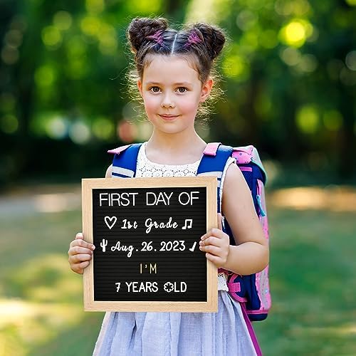 Changeable Felt Letter Board with Letters - 725 pcs First Day of School Board