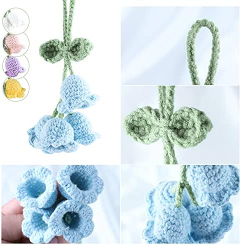 Mirror Hanging Car Keychain Cute Lily of the Valley Blue