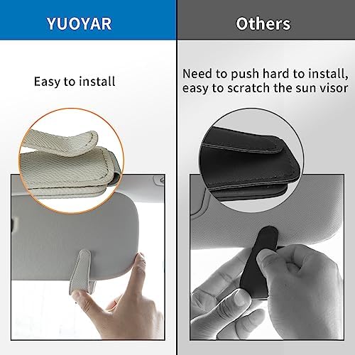 Yuoyar 2 Pack Magnetic Sunglass Holder for Car Visor