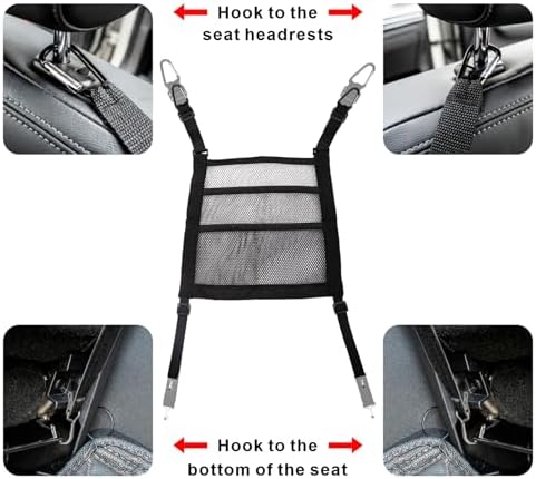 VEHIRIE 3-Layer Seat Back Organizer Black 118x118 Inch