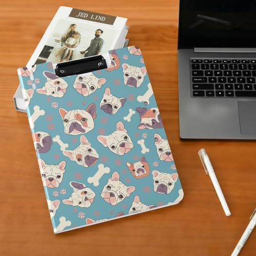 French Bulldog A4 Foldable Clipboard Folder with 360 Degree Design