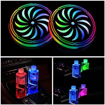 2Pcs LED Coaster Lights with 7 Color Variations