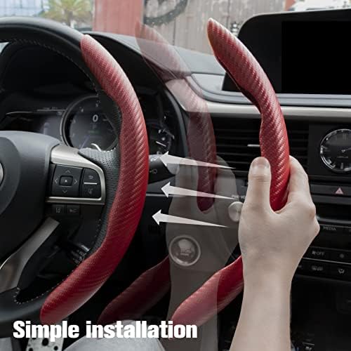 Amiss Carbon Fiber Steering Wheel Protector Red