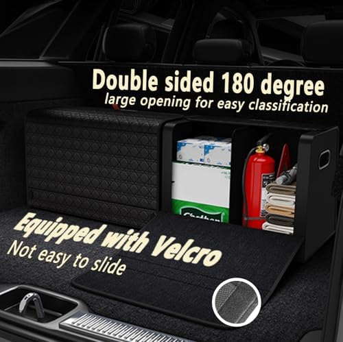 GMQ Car Trunk Organizer for SUV Large Capacity Black 1