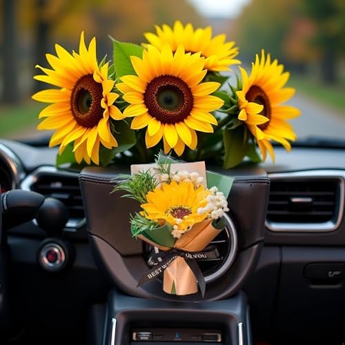 Fresh Flowers Mini Dried Flowers Bouquet for Car Air Vent Clips