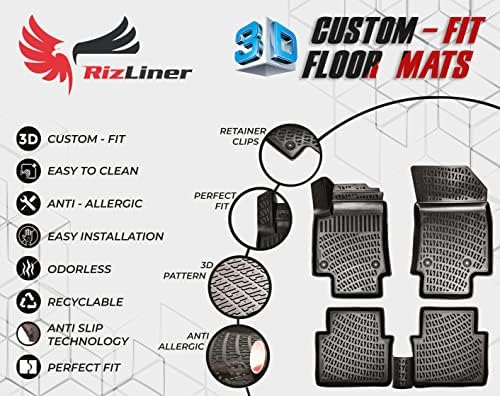 RizLiner Ford Maverick 2022-2026 Floor Mats Black Non-Slip