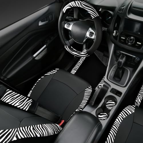 Zebra Print Car Seat Covers and Mats Universal Set