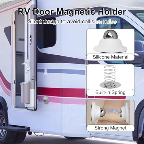 2 Pcs Magnetic Door Holder for RV Door Open White