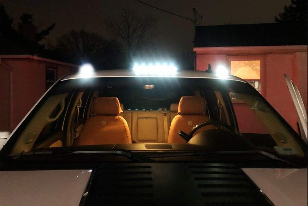 iJDMTOY 3pc Smoked Lens LED Cab Roof Light Kit