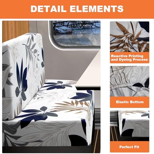 FUANGUI RV Dinette Cushion Covers Stretchable Camper Seats Replacement Washable Furniture Protector
