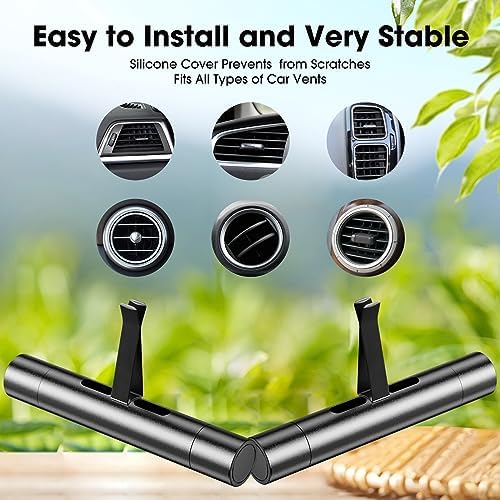 Home-Cloud 2 Pack Car Air Freshener Clips with 12 Refill Sticks