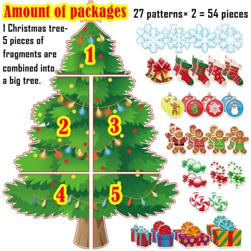 3ft Christmas Tree Bulletin Board Set with Cutouts and Glue Dots