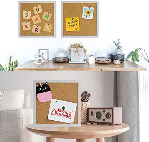 AkTop 12x12 White Framed Corkboard 4 Pack