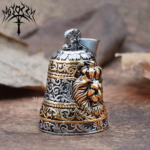 MOYOZZ Royal King Lion Head Motorcycle Bell with Hanger