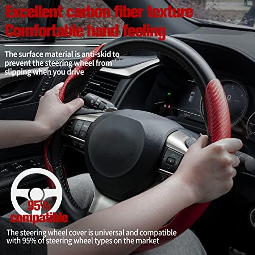 Amiss Carbon Fiber Steering Wheel Protector Red