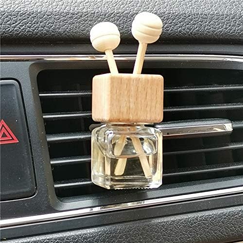 4 Pack Empty Glass Car Air Freshener Diffuser Bottles with Wood Cap