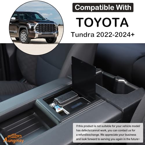 Aunginsy Armrest Storage Box Cover for Toyota Tundra 2022-2025