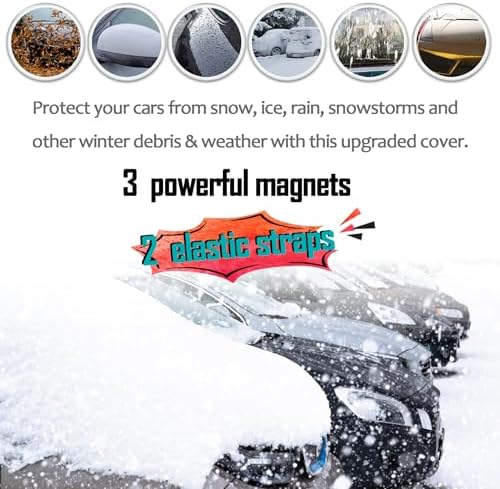 EXQUISLIFE 3-Layer Windshield Snow Cover for Cars and SUVs
