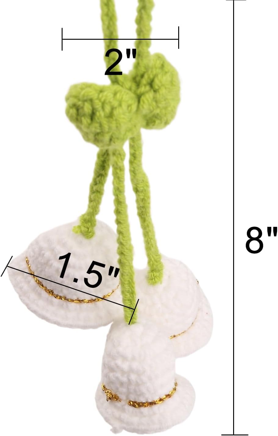 Cute Crochet Orchid Mirror Ornament for Car Decorations