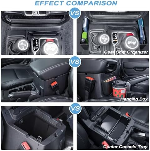 3PCS Center Console Organizer Tray for Wrangler and Gladiator 2018-2024