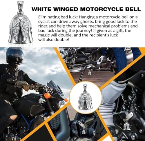 4Pcs Guardians Angel Motorcycle Bells with Stainless Steel Hanger