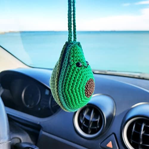 Handmade Crochet Avocado Ornament - Multi Use Amigurumi Decoration