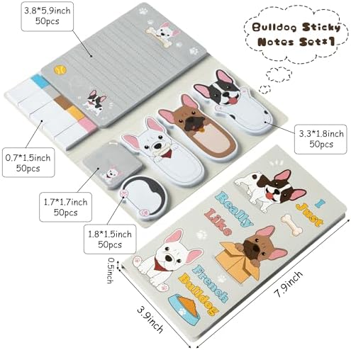 Xqumoi French Bulldog Sticky Notes Set 550 Sheets