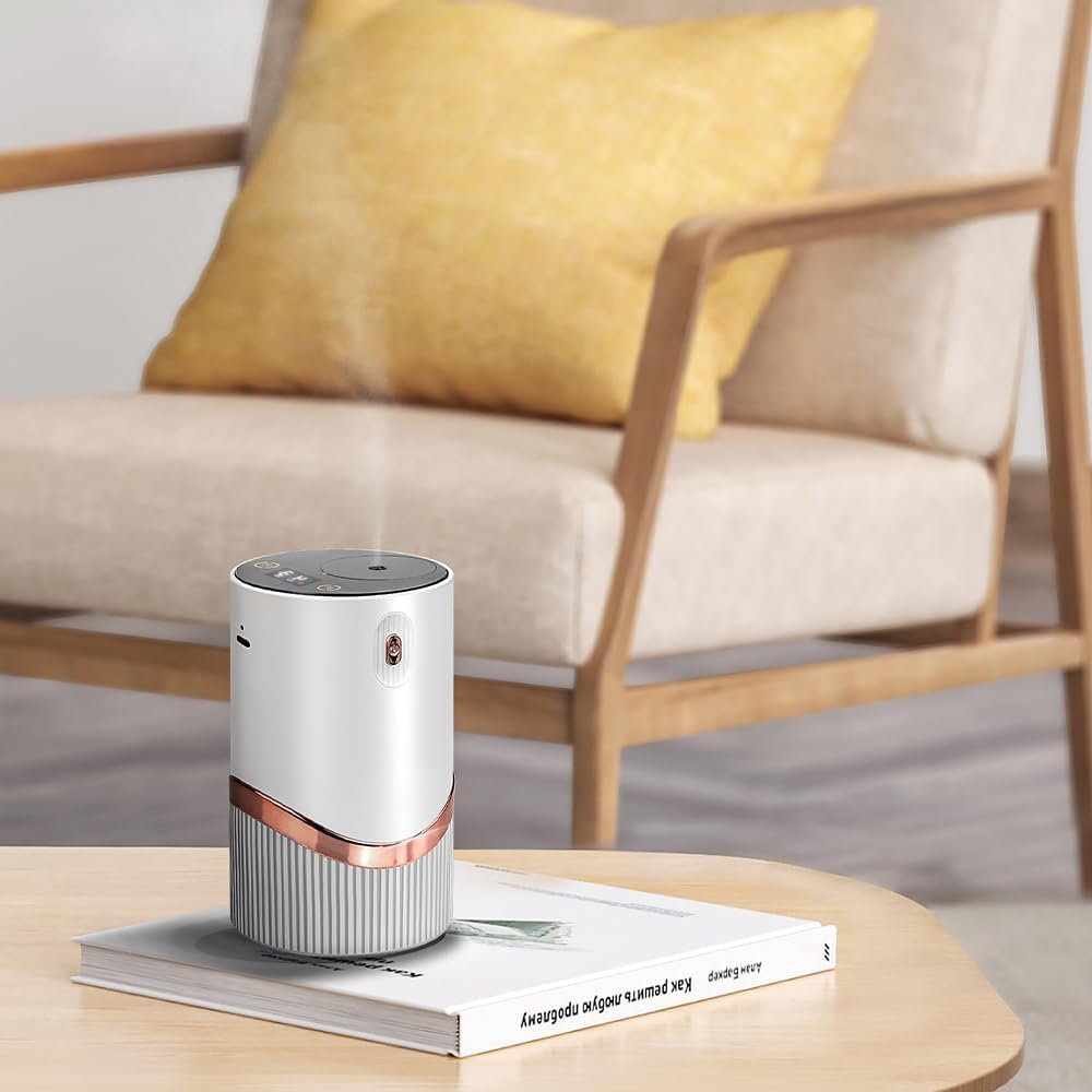 Fenpos Waterless Essential Oil Diffuser - Car Aroma Diffuser with Timer and Auto-Off