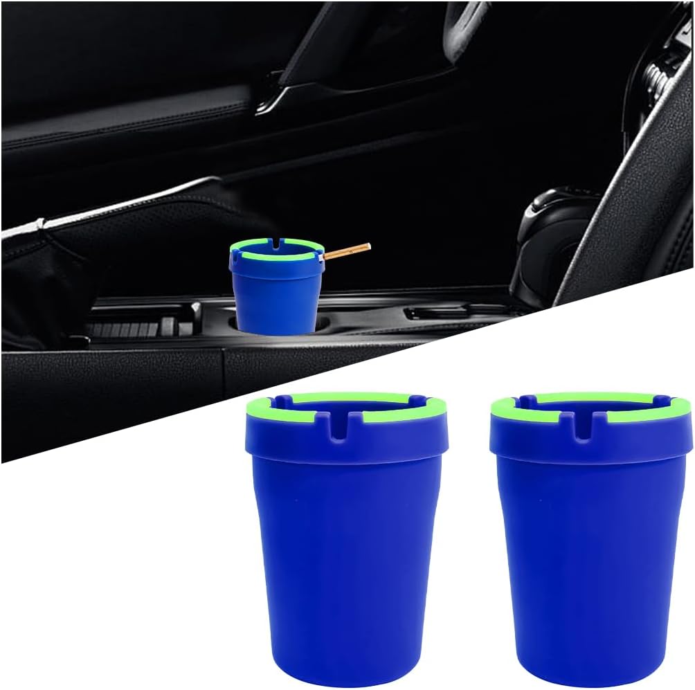 Mandark 2PCS Glow In The Dark Car Ashtray Set