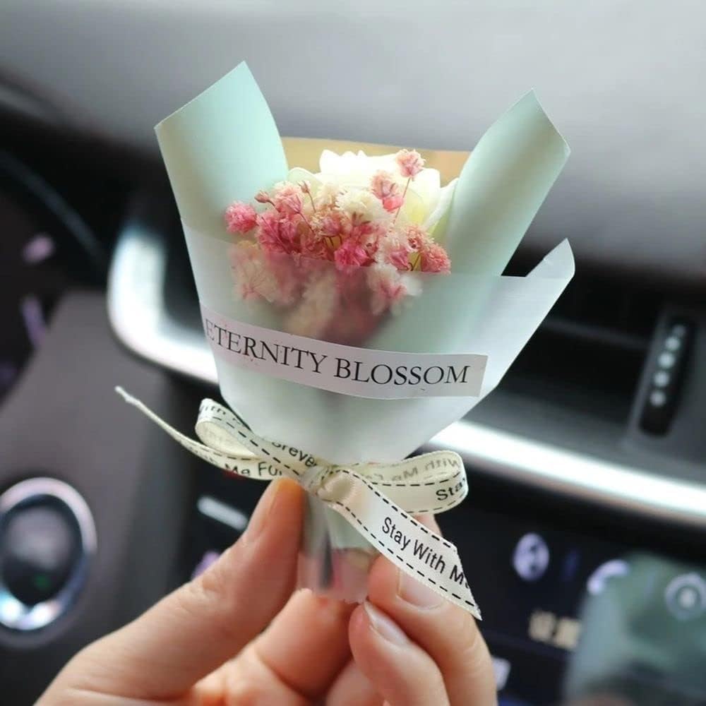 Red Dried Flower Bouquet for Car Air Vent Clips