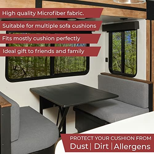 Hudson Comfort RV Dinette Cushion Covers Gray 2 Sets