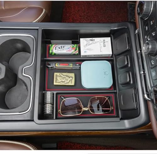 PIMCAR Center Console Organizer Tray Red Trim