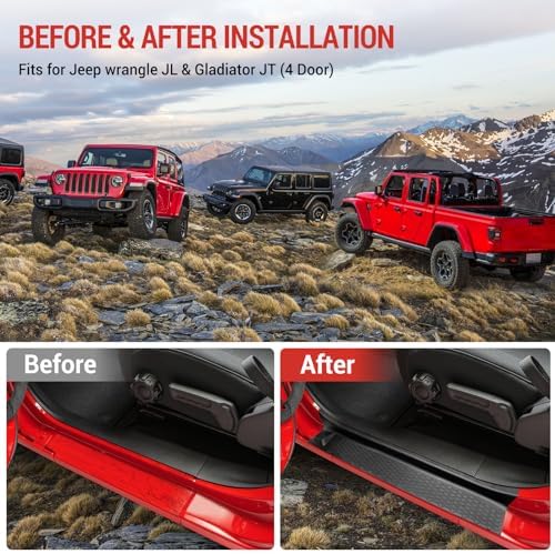Utiiy Door Sill Guards Kit for Jeep Wrangler and Gladiator