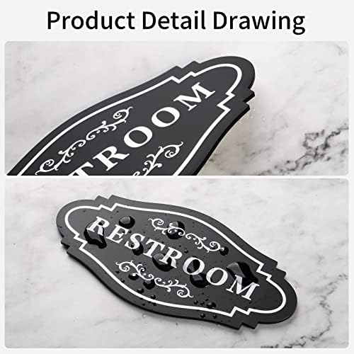 FXRN Restroom Sign 4x8 Inch Easy Install No Tools