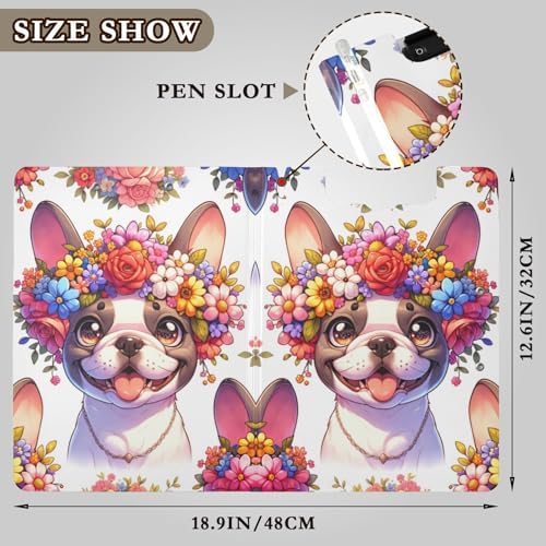 Susiyo French Bulldog Flower Crown Clipboard A4 Size
