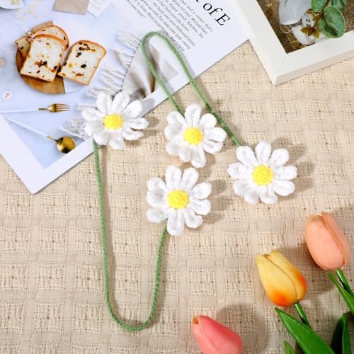 Cute Crochet Daisy Car Decor for Women