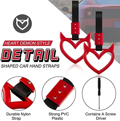 4 Piece Heart Handle Keychains for Car Safety