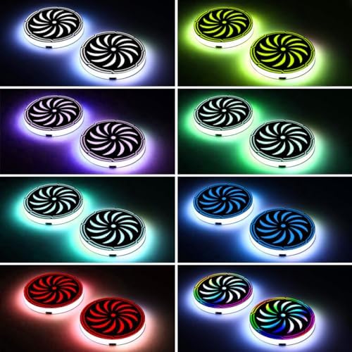 2Pcs LED Coaster Lights with 7 Color Variations
