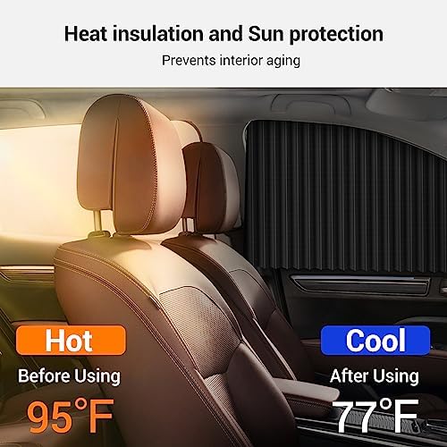 ZATOOTO 4 PCS Side Window Sun Shade Black Privacy Cover